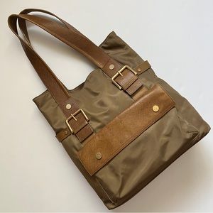 Kate Landry Nylon and Leather Tote Bag